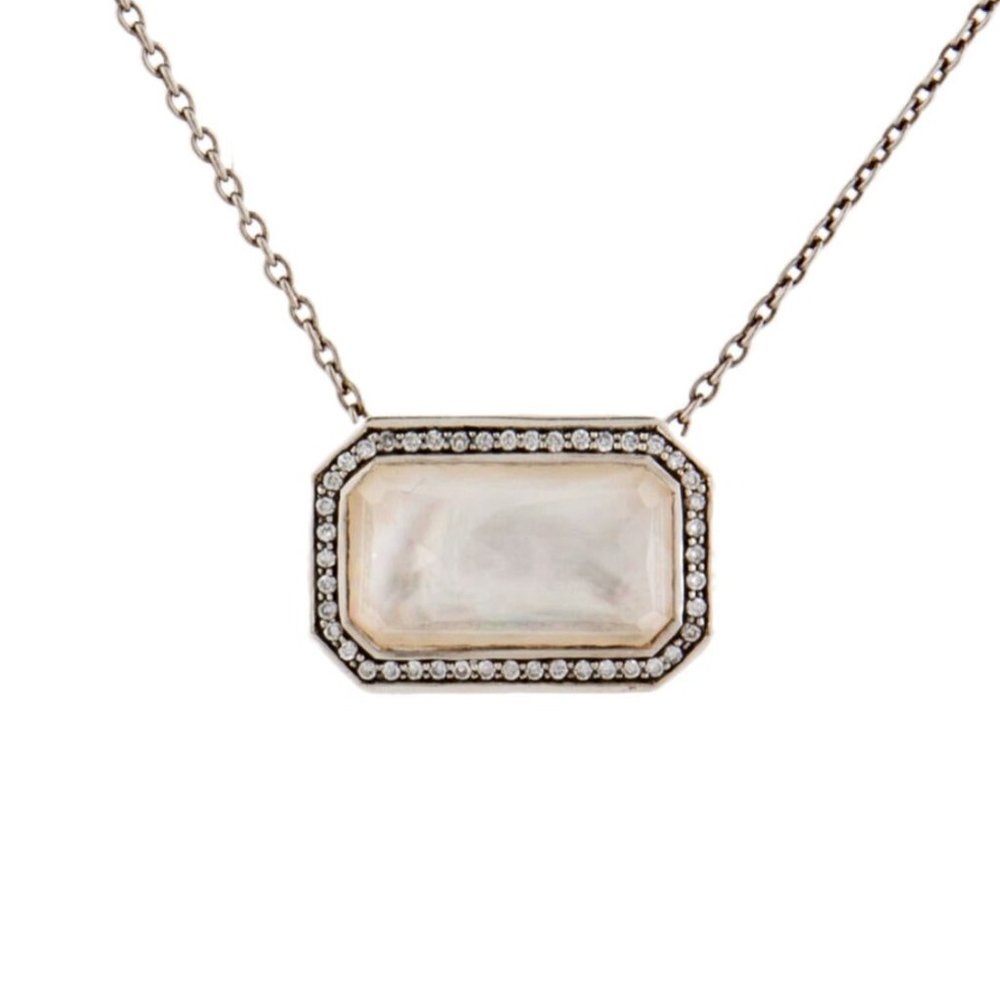 IPPOLITA STERLING SILVER 925 DIAMOND & MOTHER OF PEARL DOUBLET STELLA NECKLACE